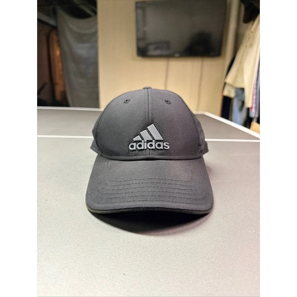Adidas‎ Climalite Black Baseball Cap Adjustable Hat Mens Training Running Logo